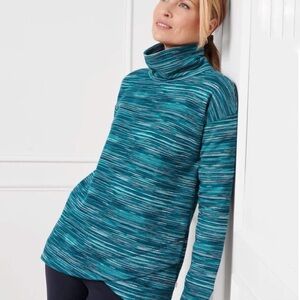 Talbots Classic French Terry Sweatshirt Space Dye Turtleneck Sweater Sz Medium